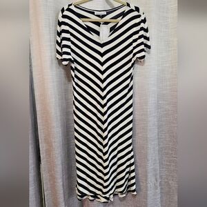 Blue and White Striped Dress